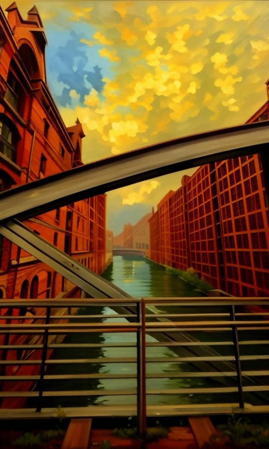 Gemälde: Brücke in der Speicherstadt